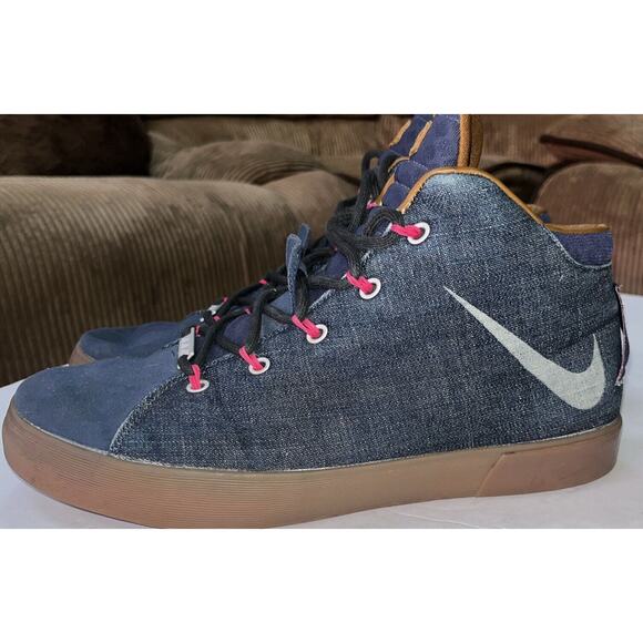Nike Lebron James Sneakers Mens 11 Blue Fireberry Denim Lace Up‎ 716424-400 - Picture 2 of 9
